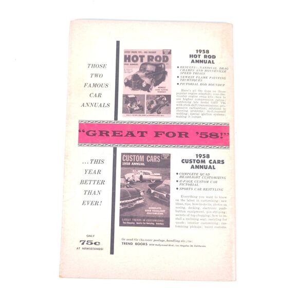 VTG Rod & Custom Magazine April 1958 Advertising Mercury Garage Art No Label - Picture 6 of 6